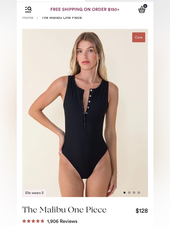 Andie Other - The Malibu One Piece Swimsuit - Black Women XL